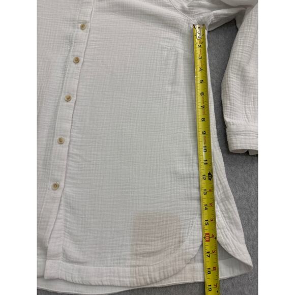White J Jill Soft Gauze Cotton Button Up - size Petite Small - Picture 4 of 9